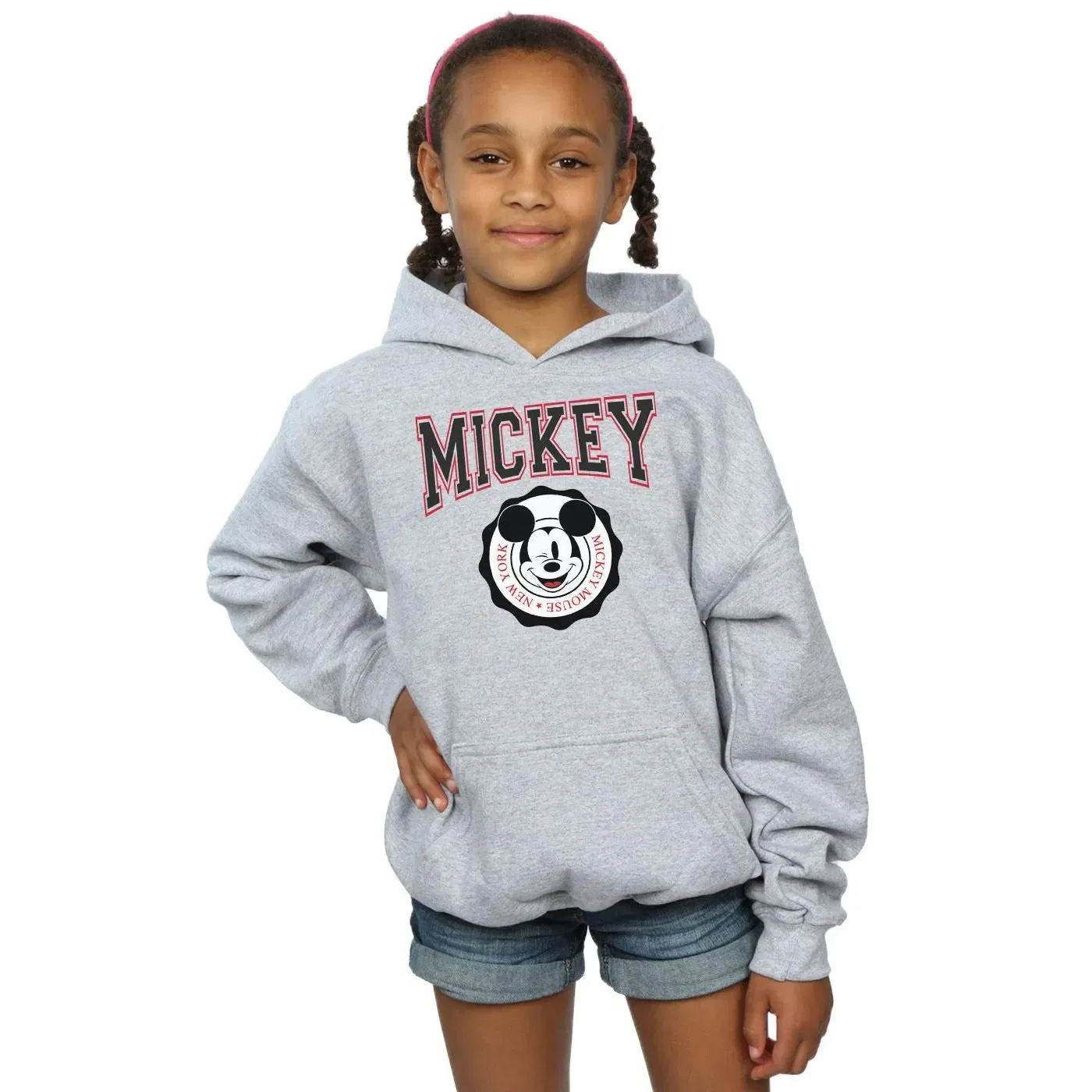 Худи с принтом Mickey Mouse New York Seal, Disney, серый