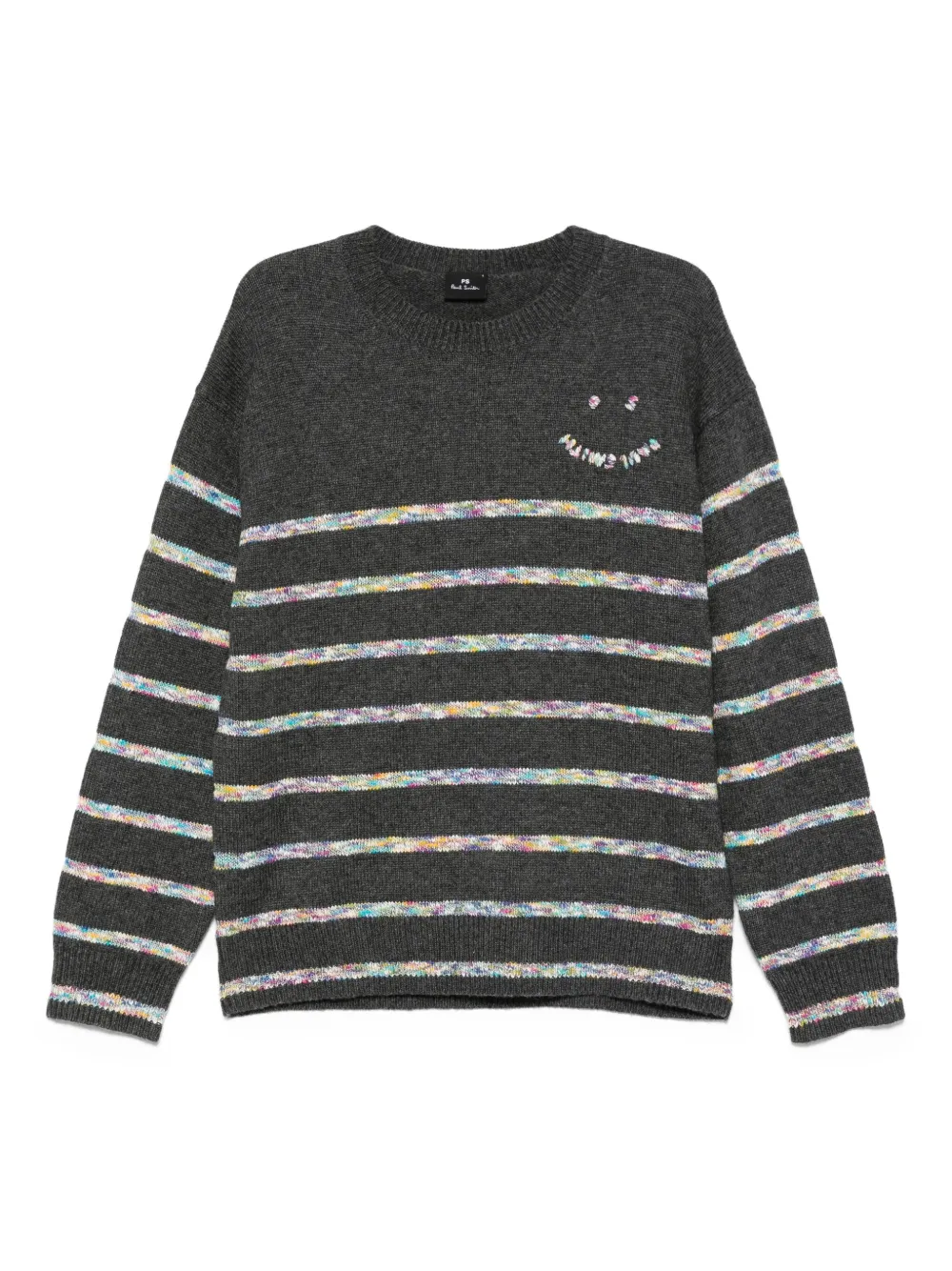 

Полосатый свитер со смайликом PS Paul Smith, серый