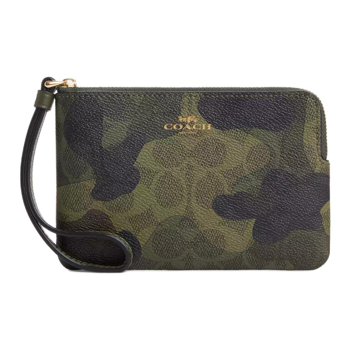 

COACH Женская клатч из лакированного полотна глубокого кипарисового оттенка