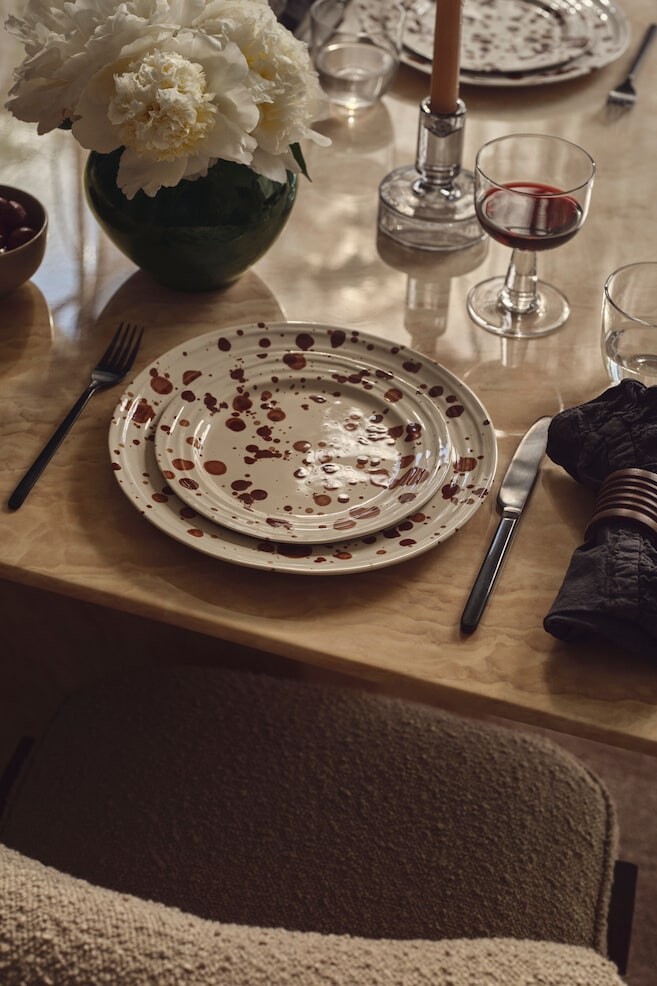 

Большая керамическая тарелка H&M, коричневый