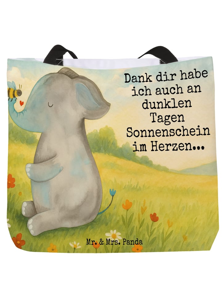 

Mr. & Mrs. Panda Пляжная сумка с изображением слона и пчелы и надписью белого цвета