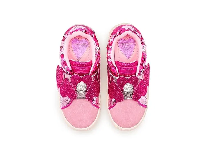 Кроссовки с блестками и бабочками Mini Laney Heart Strap Kurt Geiger London Kids, Pink — фото 3