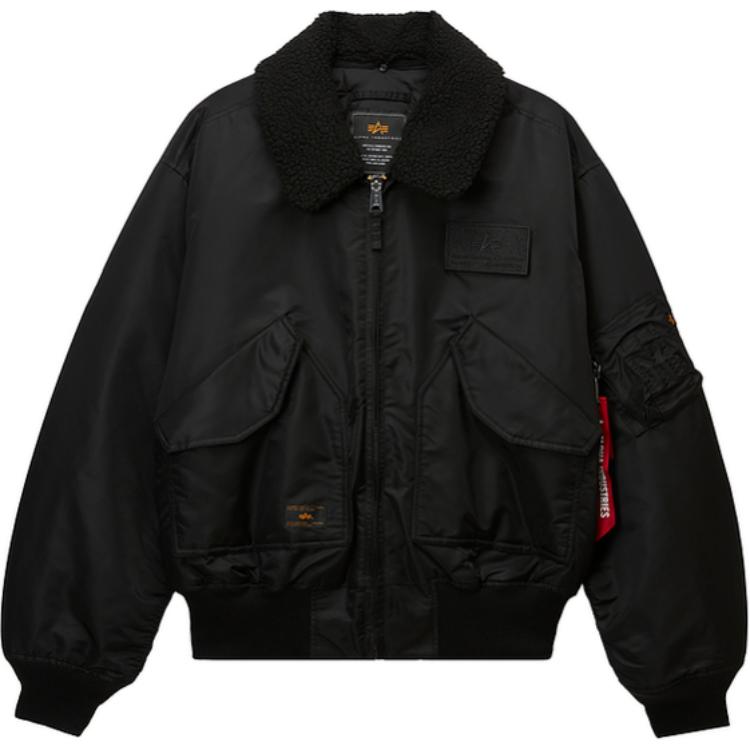

Alpha Industries Куртка-бомбер с воротником шерпа, BKX/Black