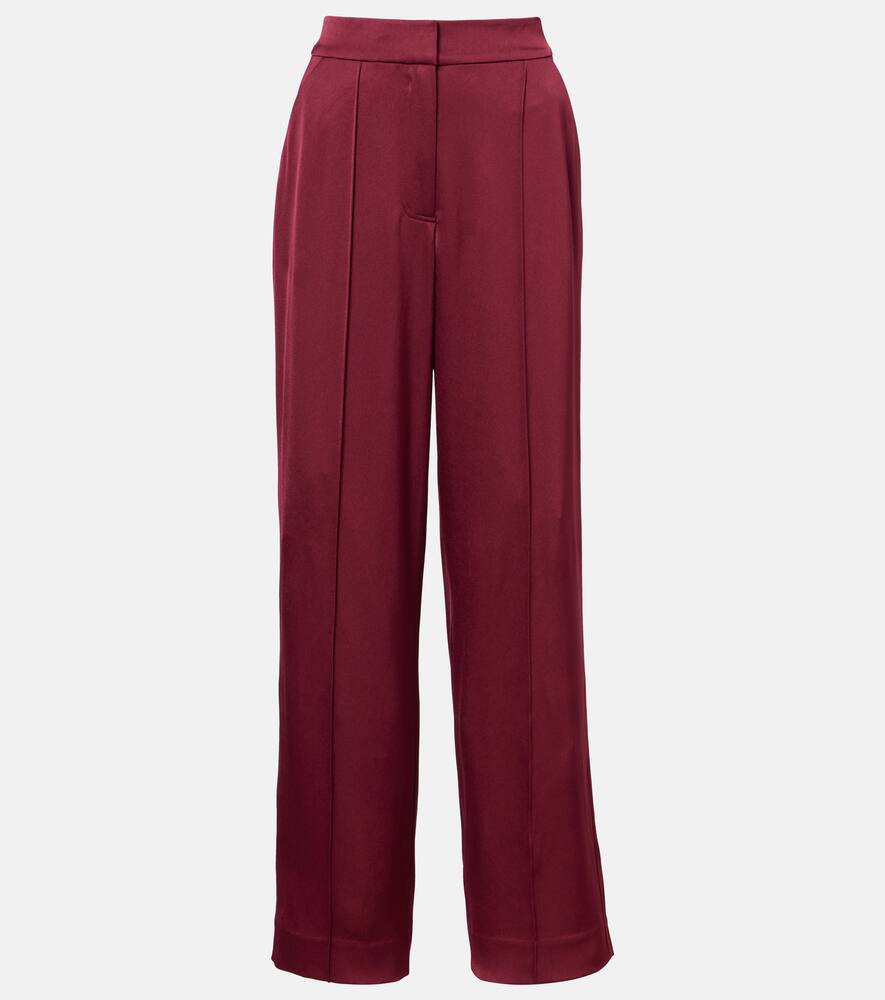 

Широкие брюки Kyra с высокой талией из сатина Simkhai, Cranberry