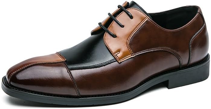 

Мужские оксфорды с контрастными кожаными вставками и шнуровкой, мужские деловые современные классические кожаные туфли для свадеб и официальных мероприятий Zestrelax, черный