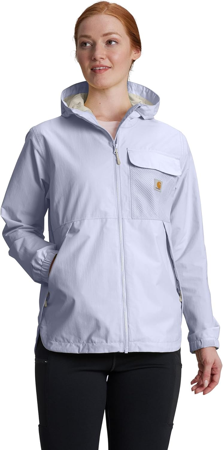 

Carhartt женская куртка с капюшоном Storm Defender Loose Fit, легкая, складывающаяся, Fresh Lavender