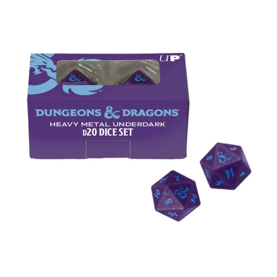 

Набор кубиков Heavy Metal Underdark d20 (2), Official Dungeons and Dragons Dice & Accessories