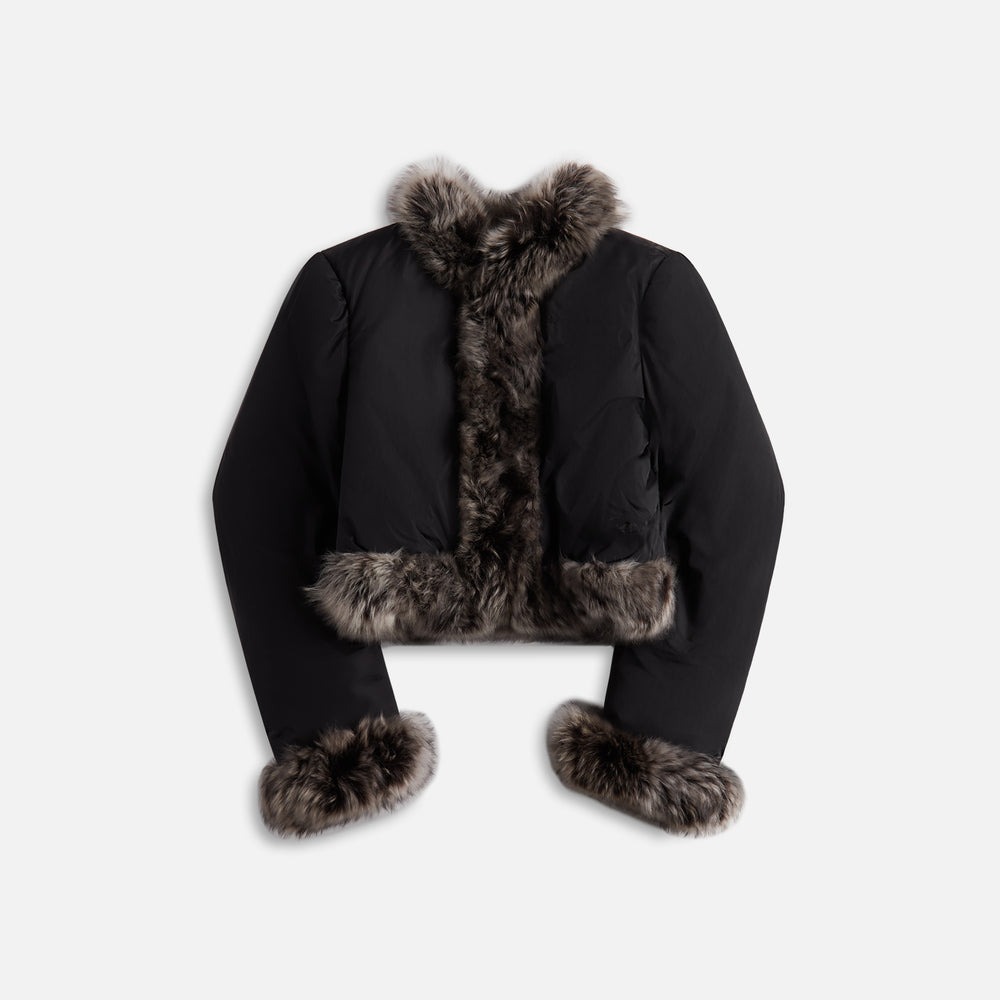 

Пуховик Alexander Wang Cardigan Puffer with Fur Trim Combo, черный