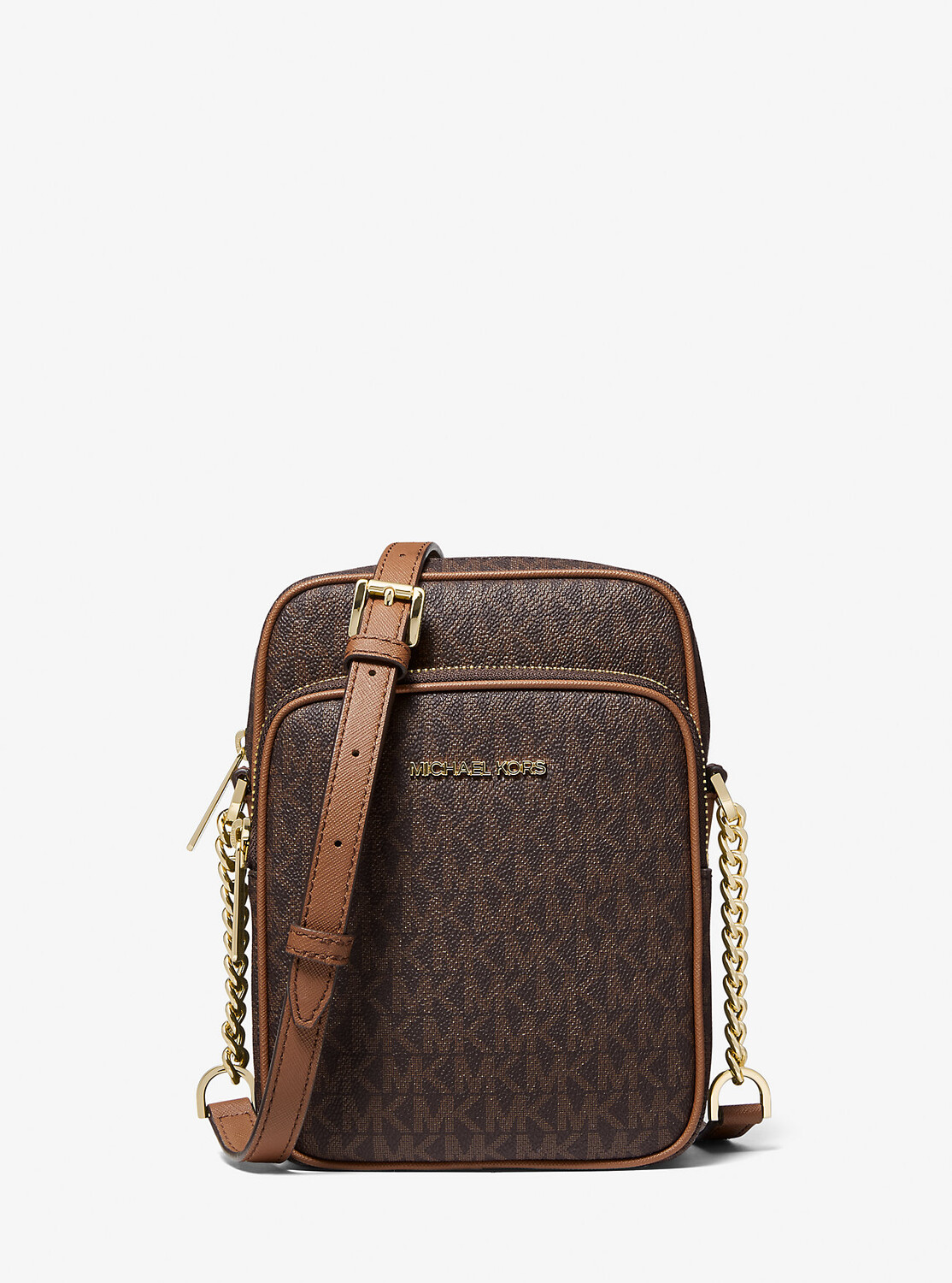 

Сумка через плечо с логотипом Jet Set Travel среднего размера Michael Kors, коричневый