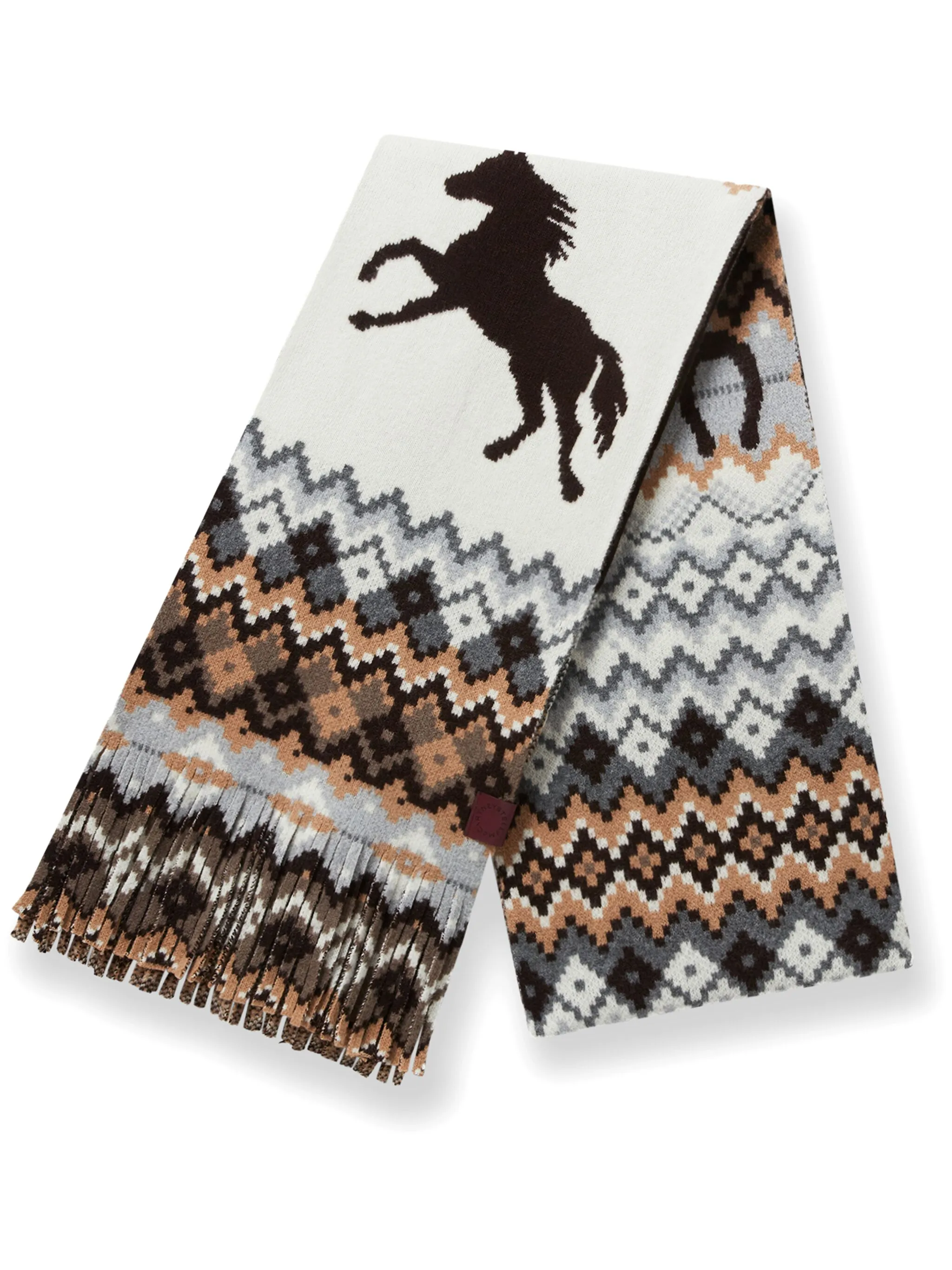 

Шарф с узором фэр-айл Stella Mccartney, коричневый