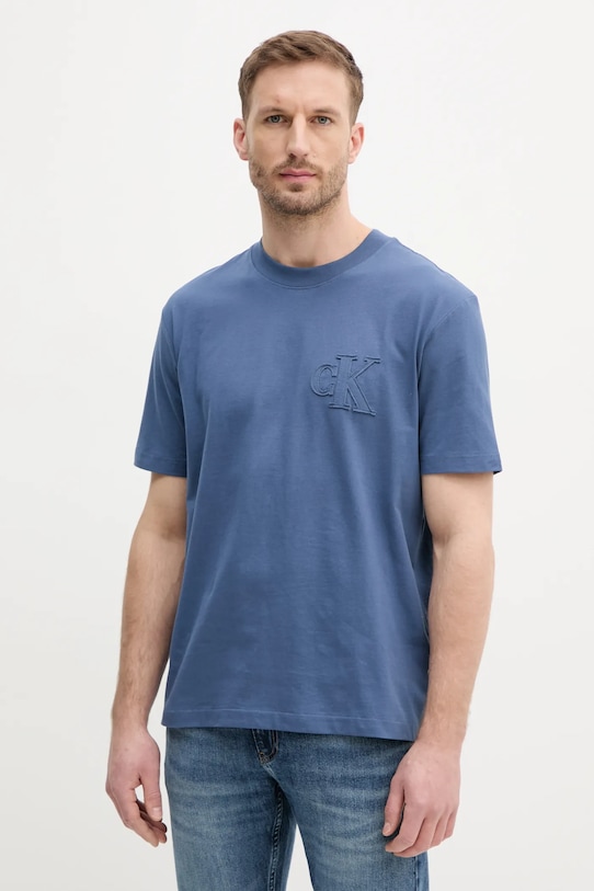 

Хлопковая футболка Calvin Klein Jeans, синий