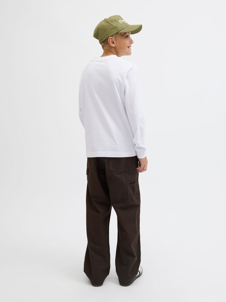 JACK & JONES Junior Толстовка с длинными рукавами, ярко-белого цвета — фото 3