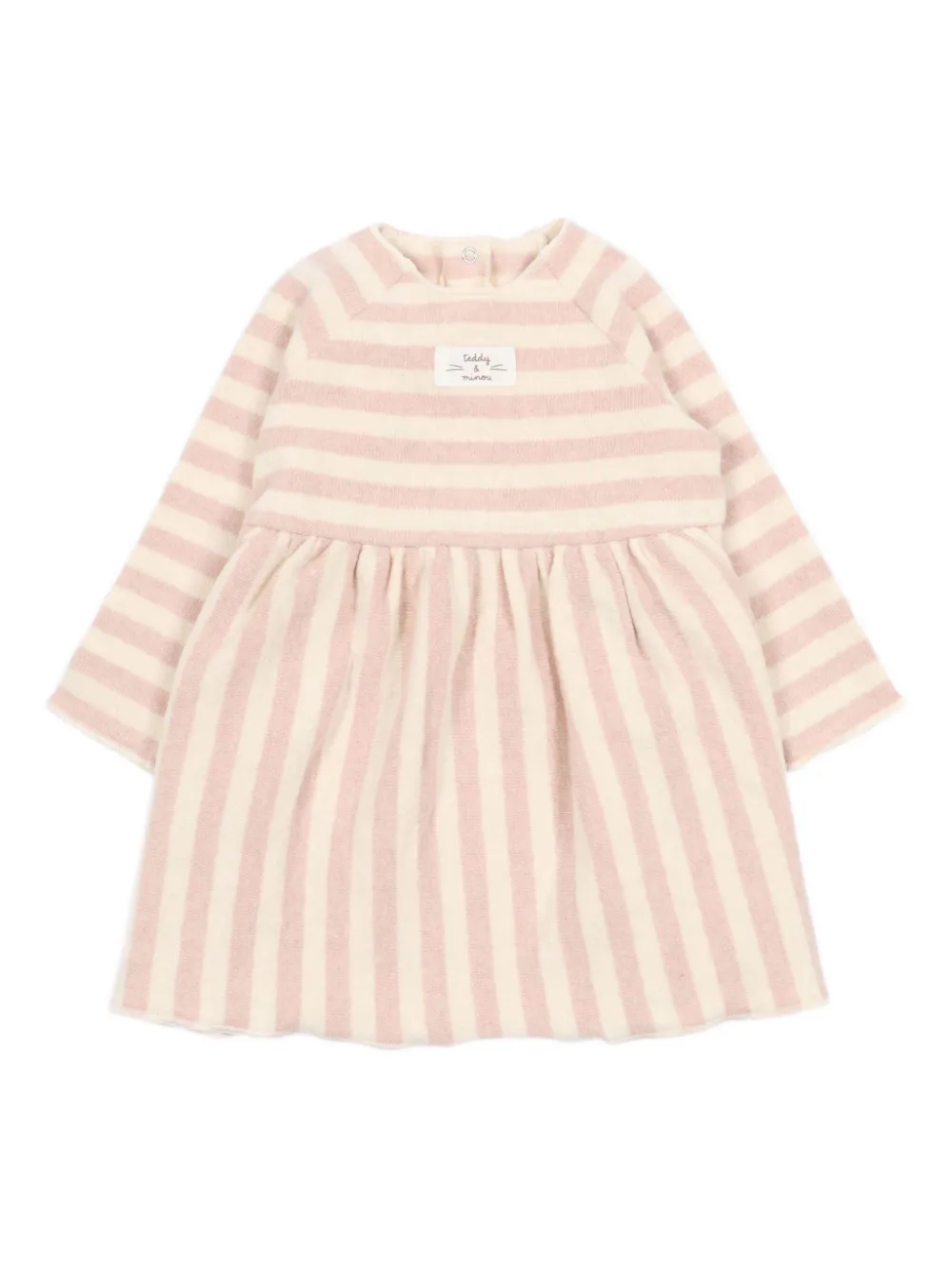 

Платье в полоску с длинными рукавами TEDDY & MINOU, розовый