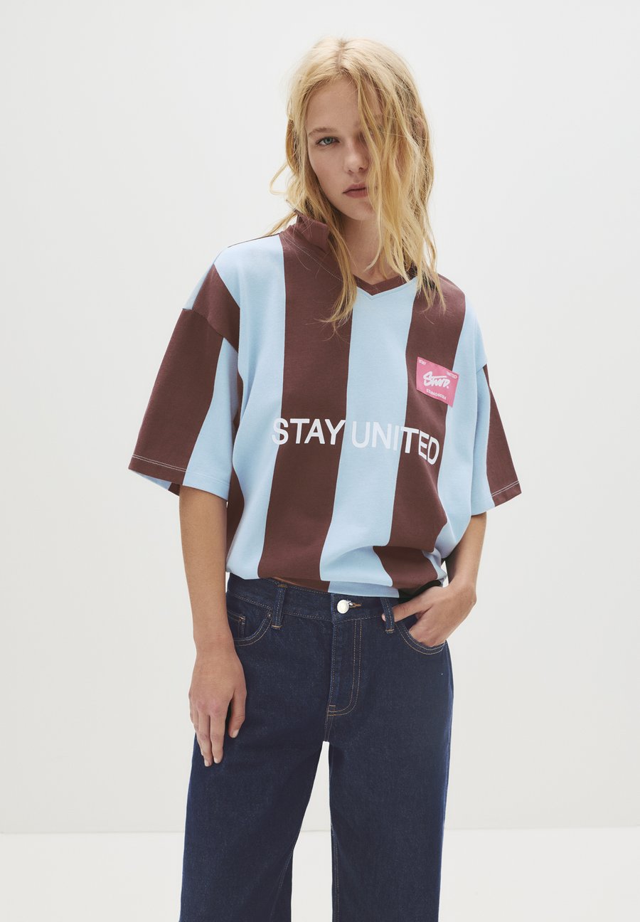 

Поло PULL&BEAR STRIPED STWD, Blue
