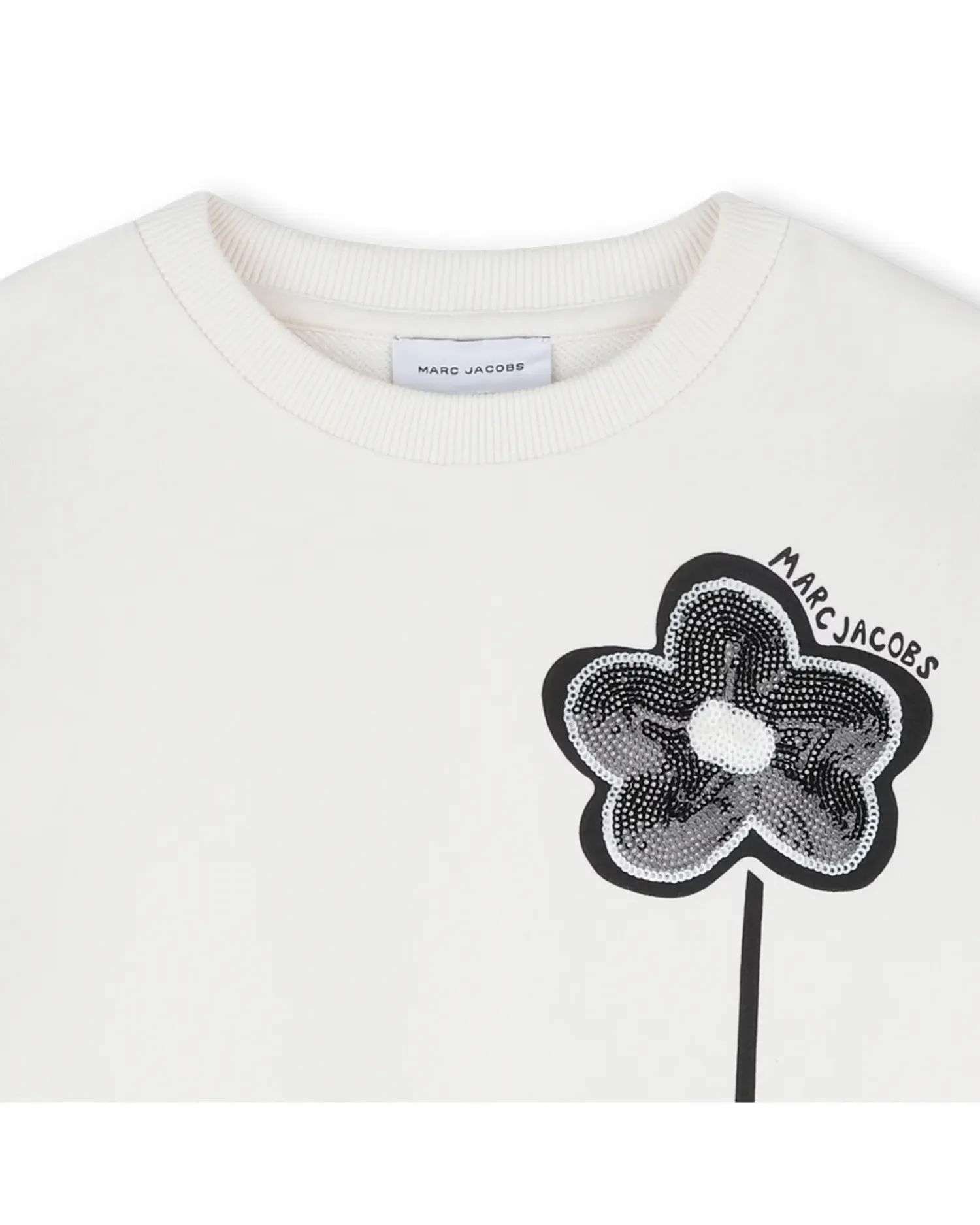 Девочковая толстовка без капюшона с цветами из хлопка Marc Jacobs, Natural — фото 2