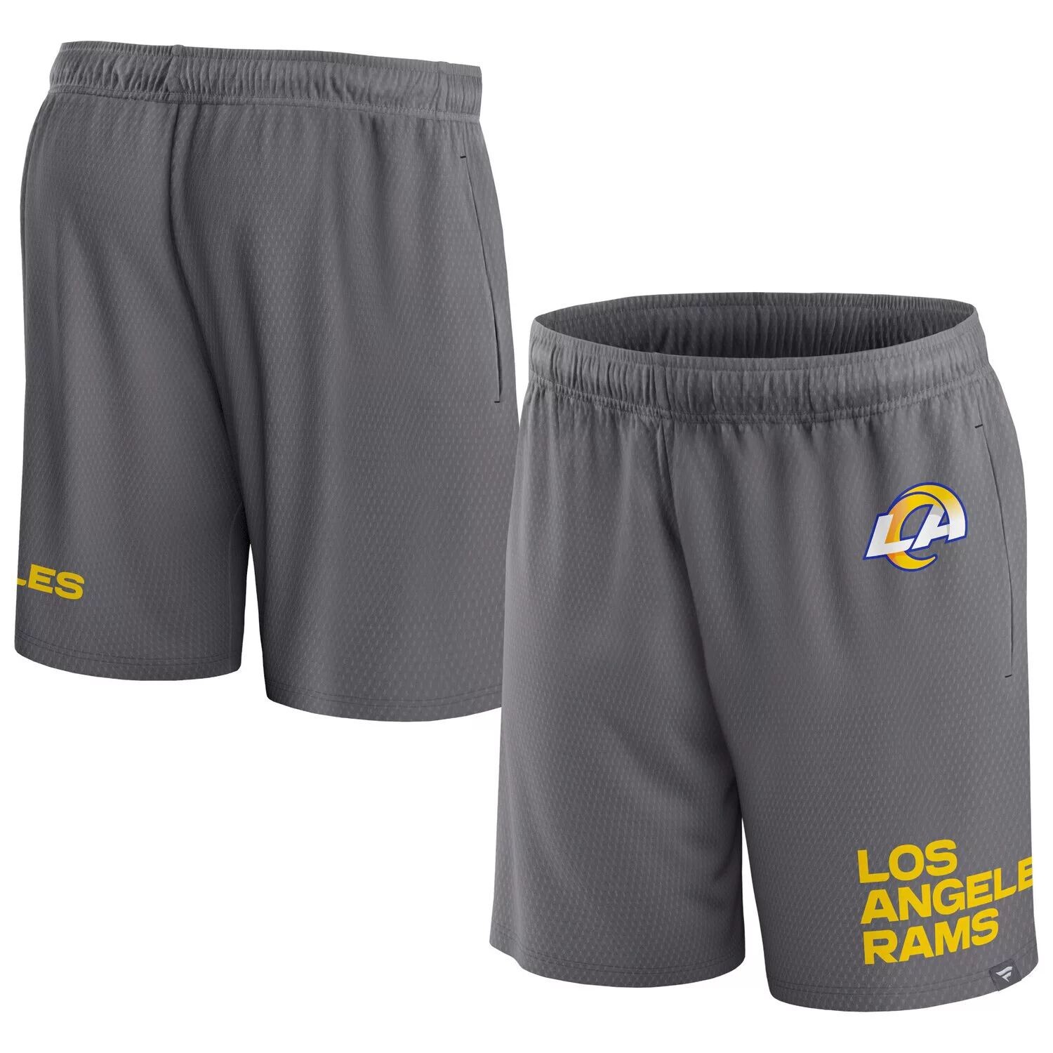 

Мужские фирменные серые клинчерные шорты Los Angeles Rams Fanatics
