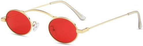 

Солнцезащитные очки ретро 2027, металлическая оправа овальной формы, стимпанк, женские, модные, прозрачные линзы цвета океана, защита UV400, мужские панк MTZJH, Golden Red