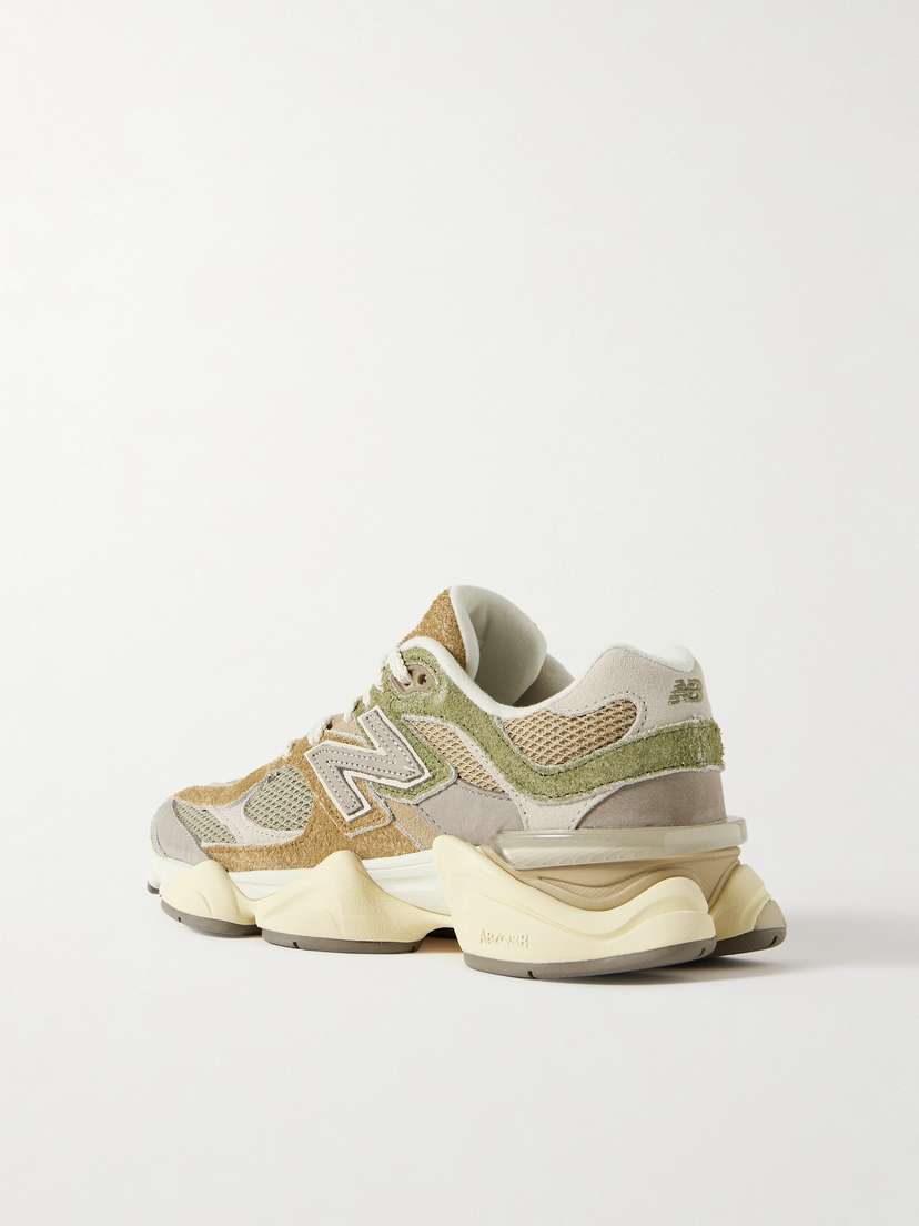 Кроссовки 9060 из замши и сетки с отделкой из нубука New Balance, бежевый — фото 3