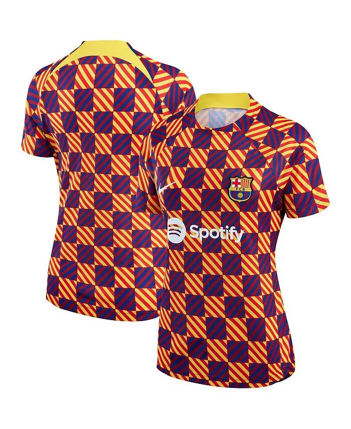 

Женская желтая футболка Барселона 2022/23 Pre-Match Raglan Performance Nike