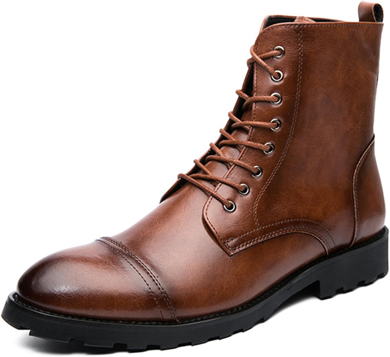 

Мужские ботинки ADMLZQQ на щиколотку, ковбойские ботинки-райдеры, с круглым носком, легко надеваются, водонепроницаемые, из искусственной кожи, классические повседневные ботильоны для мужчин, коричневый