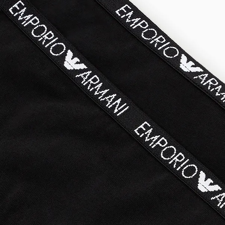Двухкомплектные трусы с фирменным логотипом EMPORIO ARMANI, 2 штуки (черный) — фото 2