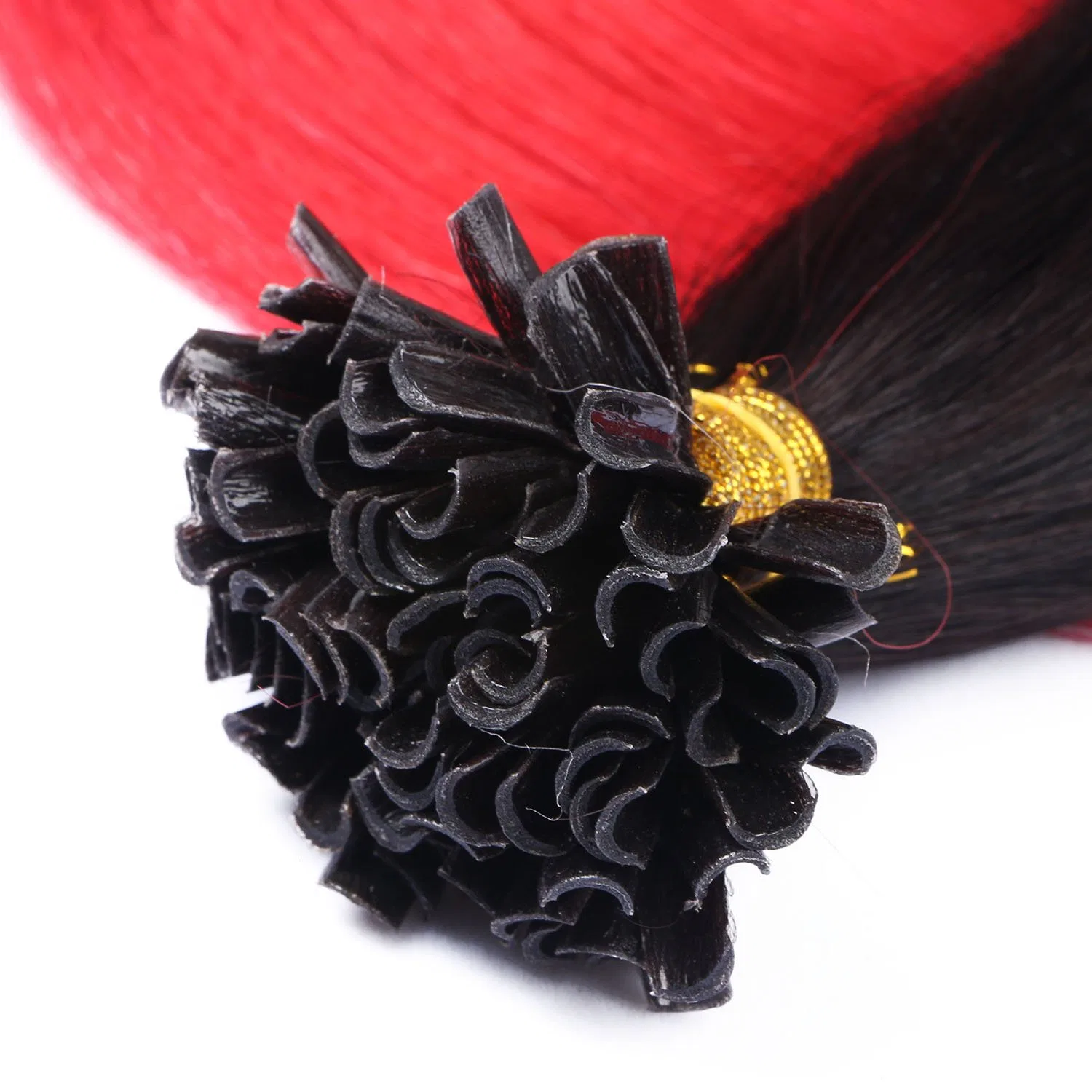 Накладные пряди с кератиновым креплением U-Tip #1B/Red Ombre от novon Hair Extensions, 40 см, 100 г Novon — фото 4