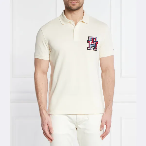 

Рубашка-Поло стандартного кроя с нашивкой Tommy Hilfiger, экрю