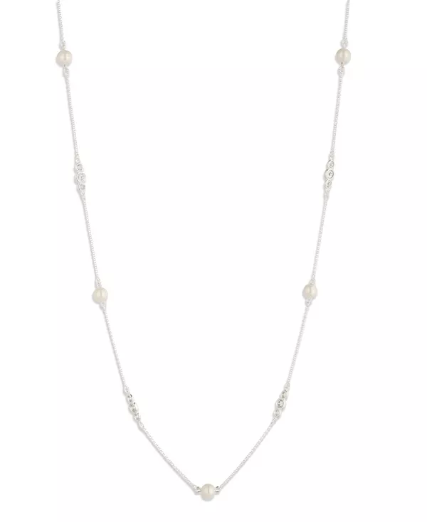 

Ожерелье из искусственного жемчуга и кубических цирконий Lauren Ralph Lauren, white