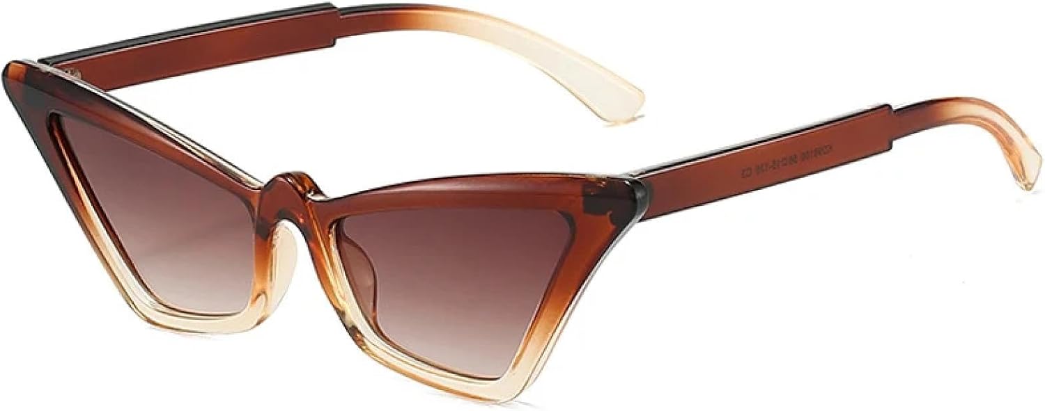 

Солнцезащитные очки «кошачий глаз» в треугольной оправе, маленькие, для женщин и мужчин, модные, для активного отдыха, вождения и путешествий, с защитой от УФ-излучения UV400 TKKTLLT, Brown Brown