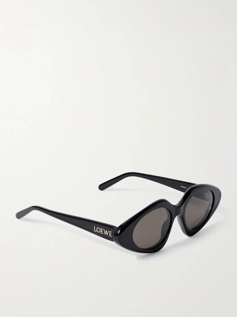 Тонкие солнцезащитные очки из ацетата в форме «кошачий глаз» LOEWE EYEWEAR, черный — фото 3