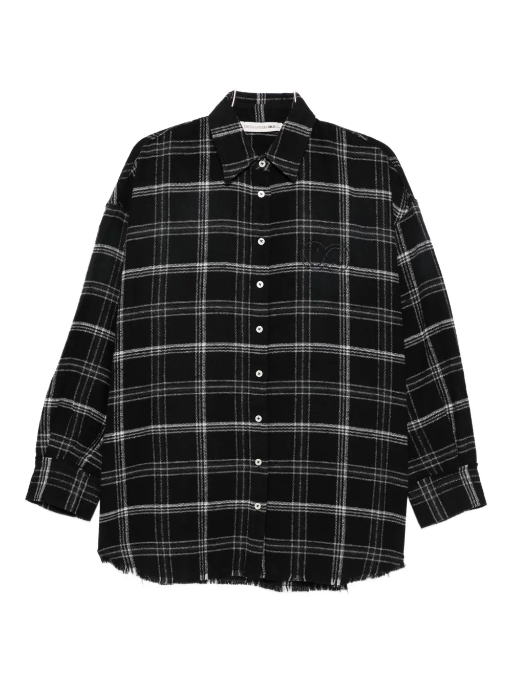 

Рубашка в клетку с бахромой Joshua Sanders, черный