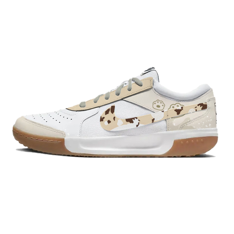 

Nike Теннисные кроссовки Court Lite 3 Light Yellow Milk Coffee Panda Paw с низким верхом, противоскользящие, износостойкие, мужские, белые