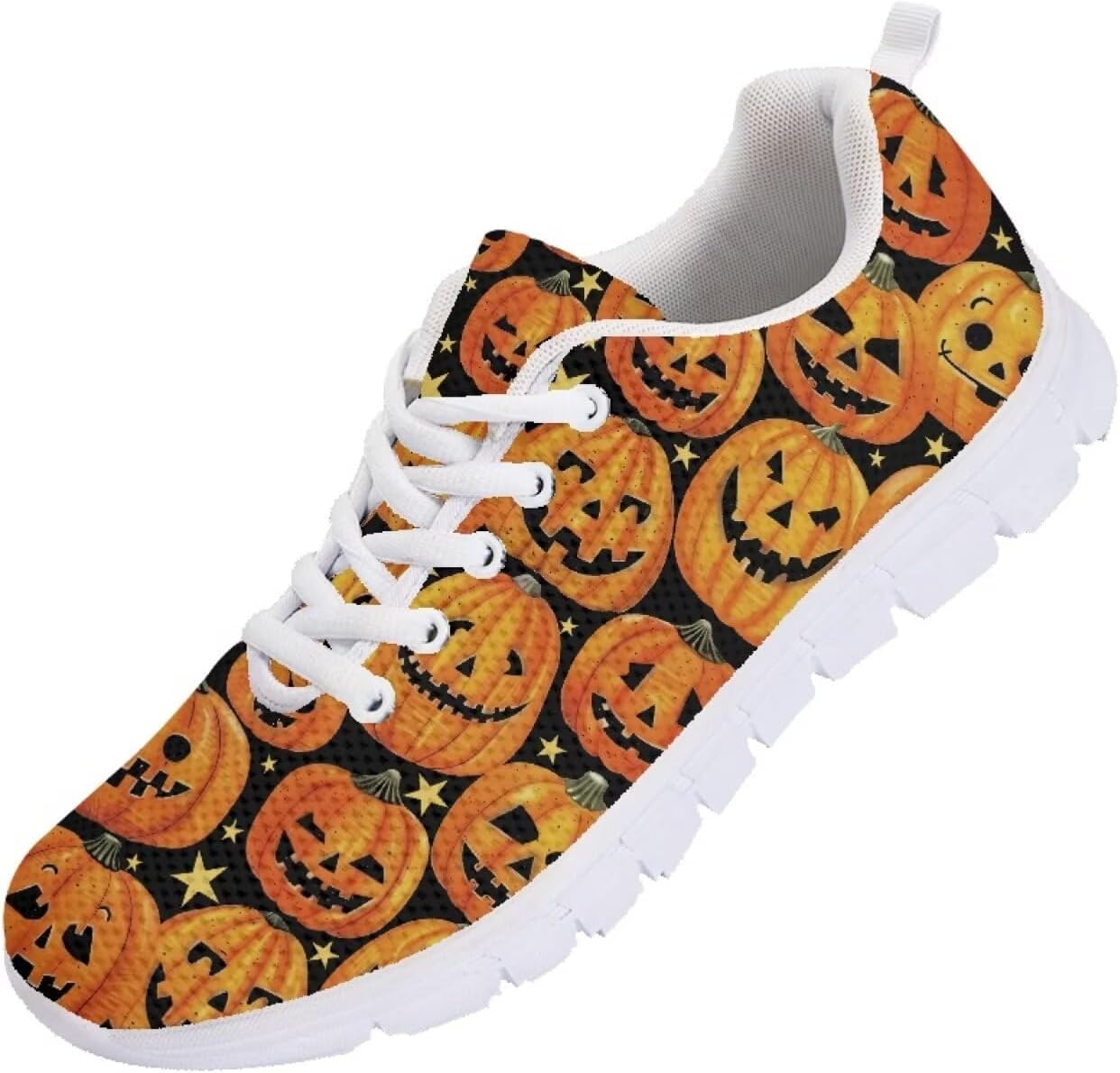 

Кроссовки Forchrinse для мужчин и женщин, Хэллоуин, легкие спортивные с шнуровкой, Halloween Pumpkins Print