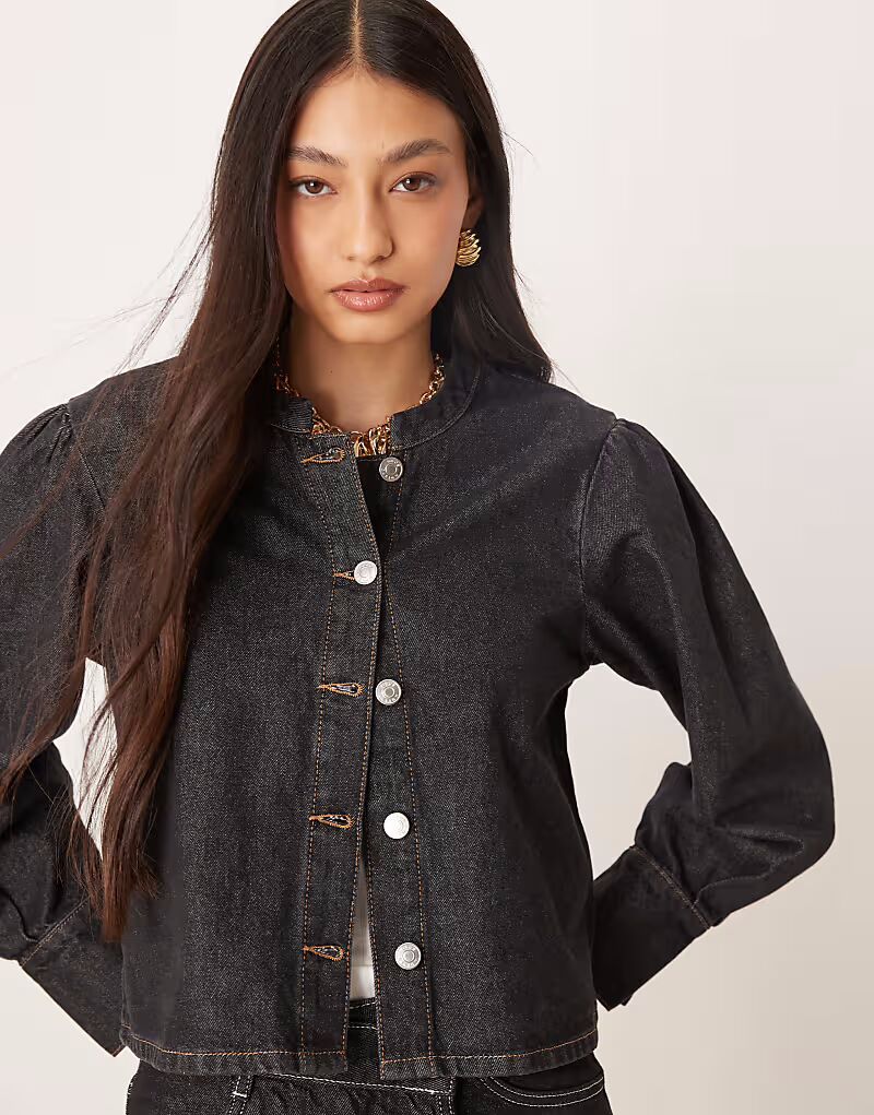 

Укороченный джинсовый топ ASOS DESIGN с рукавами-блузонами