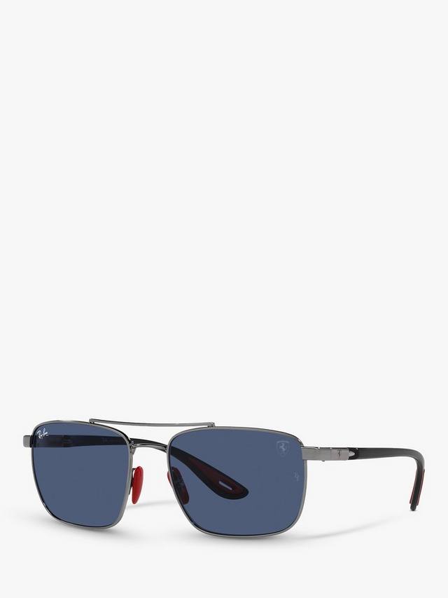 

Мужские квадратные солнцезащитные очки rb3715m scuderia ferrari Ray-Ban, цвет Gunmetal/Blue