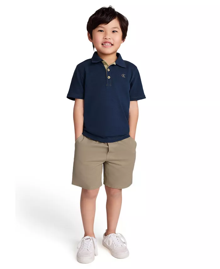 

Детский комплект для мальчиков: поло из пике и шорты из твила, 2 предмета Calvin Klein