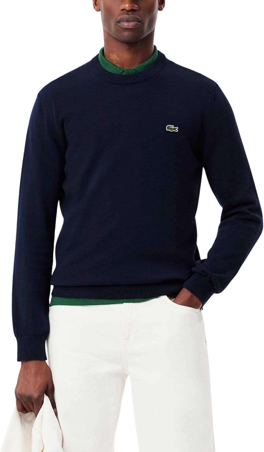 

Lacoste мужской свитер с длинным рукавом и круглым вырезом, Regular Fit, Navy Blue