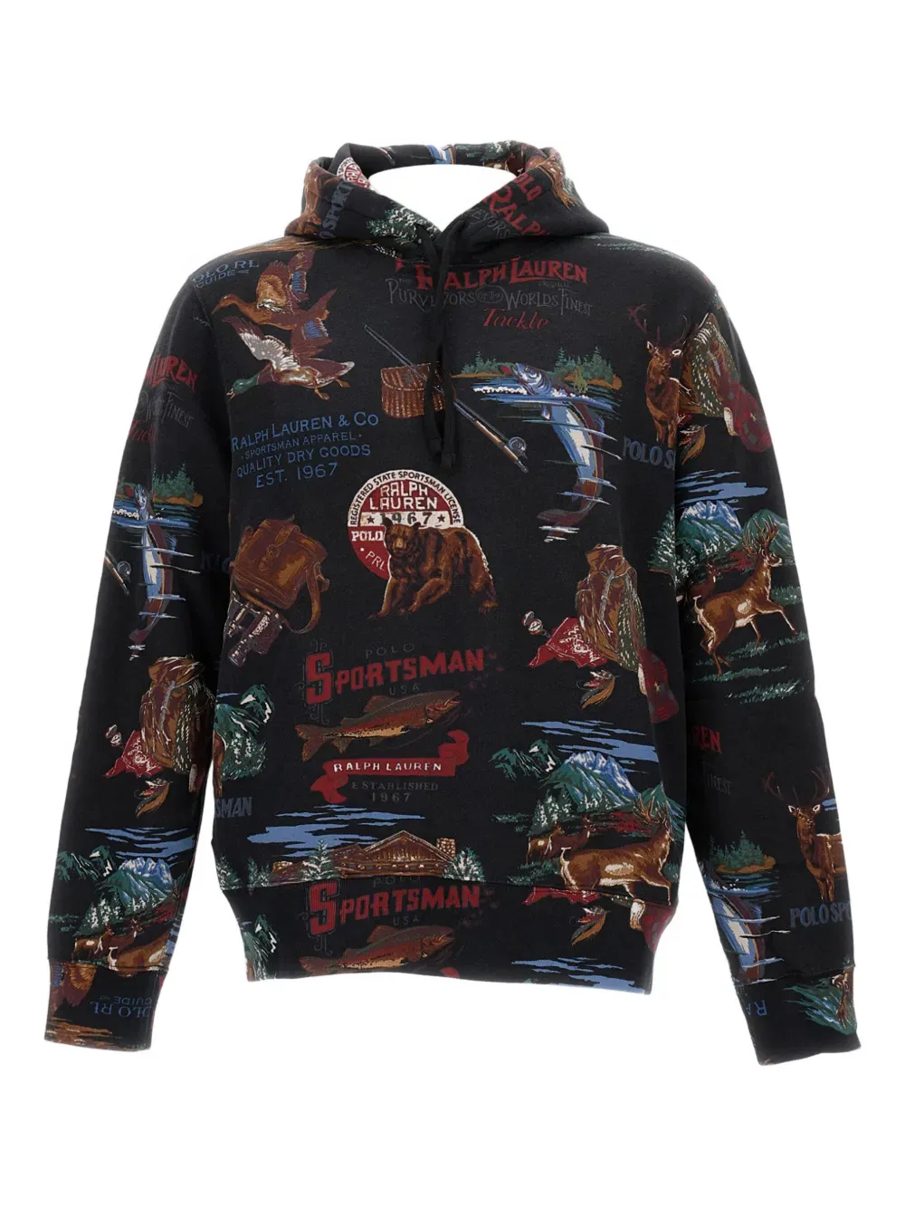 

Узорчатый худи Polo Ralph Lauren, черный