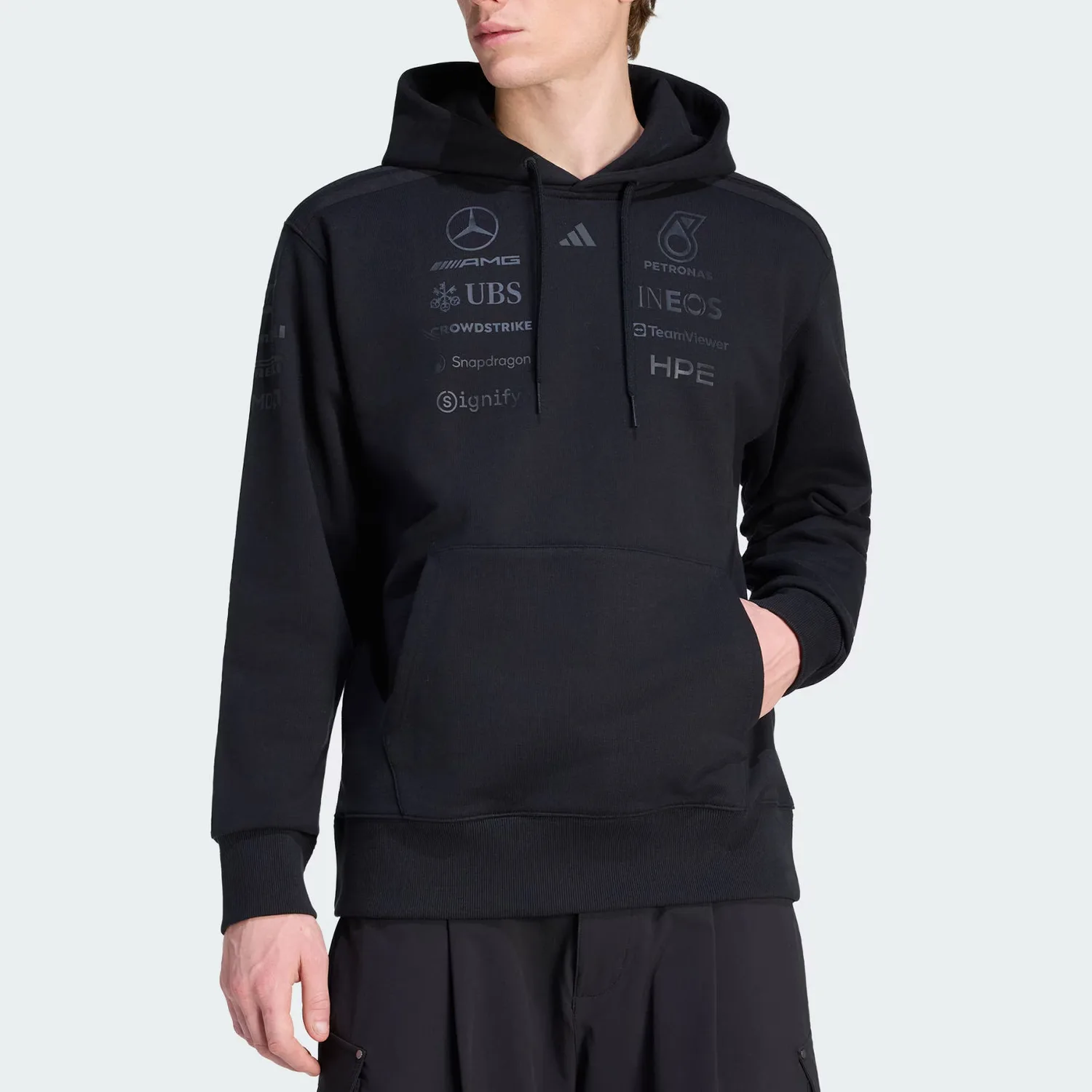 Спортивный свитшот MERCEDES AMG PETRONAS FORMULA 1 TEAM мужской Adidas, черный — фото 4