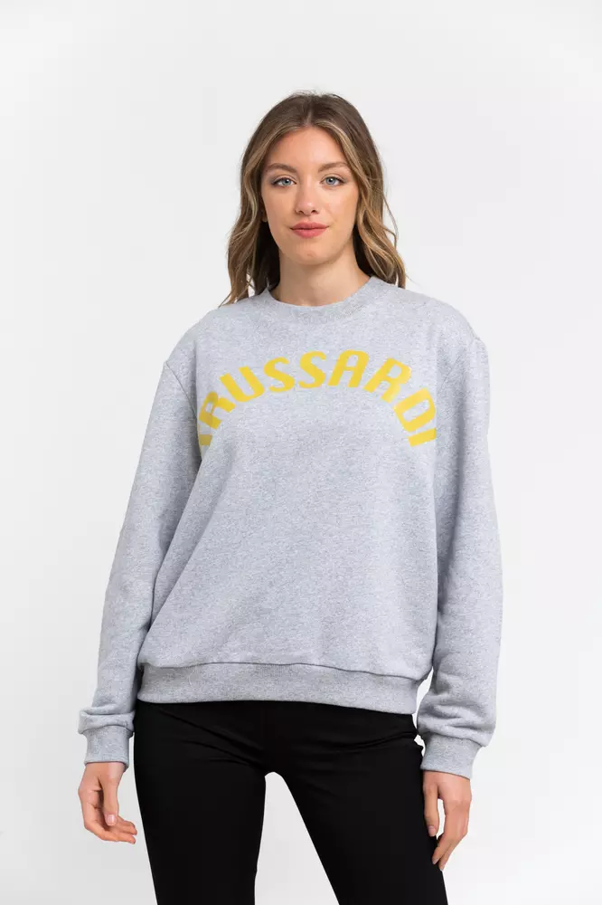 

Серый хлопковый женский свитер Trussardi