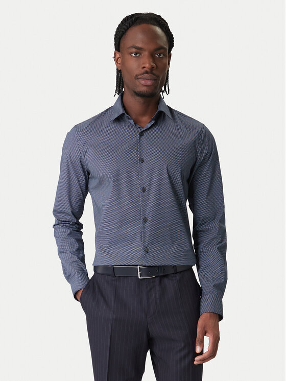 Рубашка slim fit LV019EU083 Calvin Klein, синий