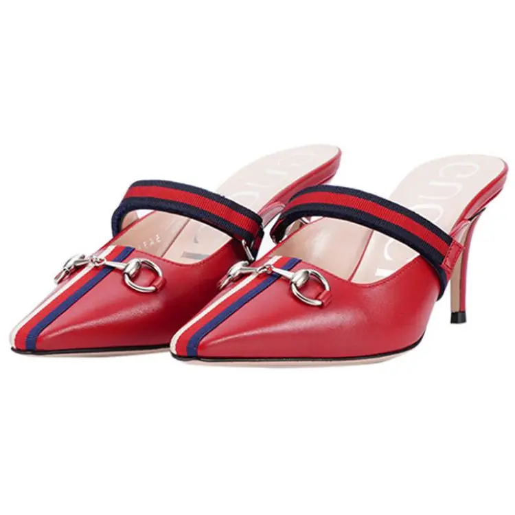 Туфли женские на высоком каблуке Gucci, красный — фото 3