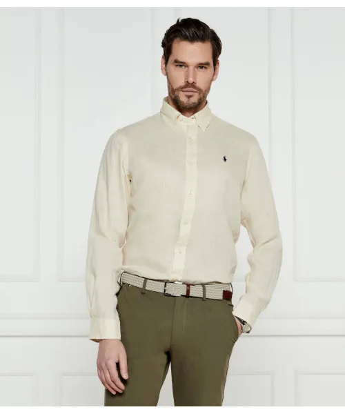 

Льняная рубашка Custom fit Polo Ralph Lauren, белый