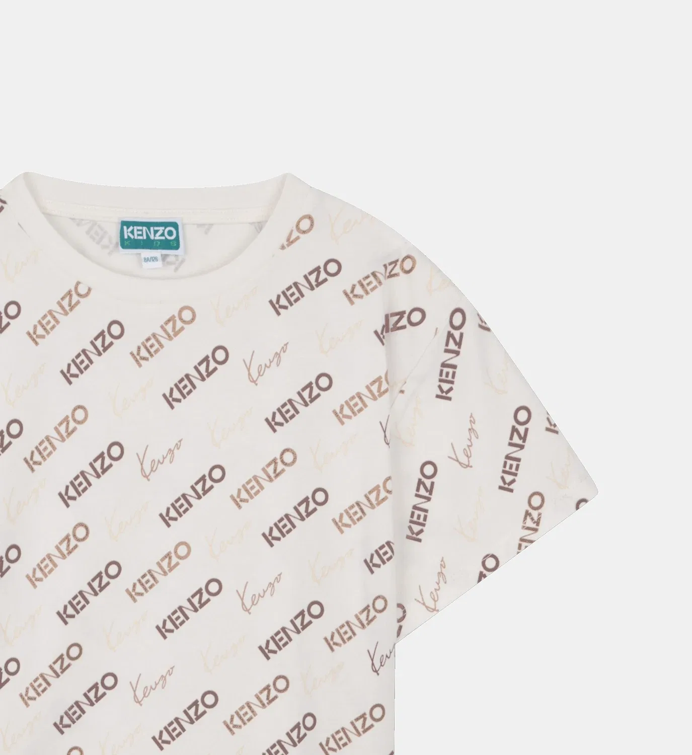 Футболка с принтом Kenzo Kids, белый — фото 3