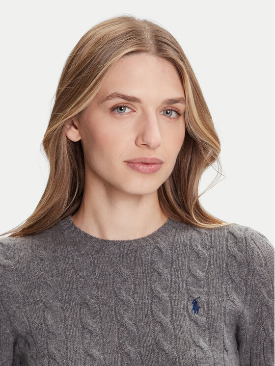 Свитер slim fit 211971865501 Polo Ralph Lauren, серый — фото 4