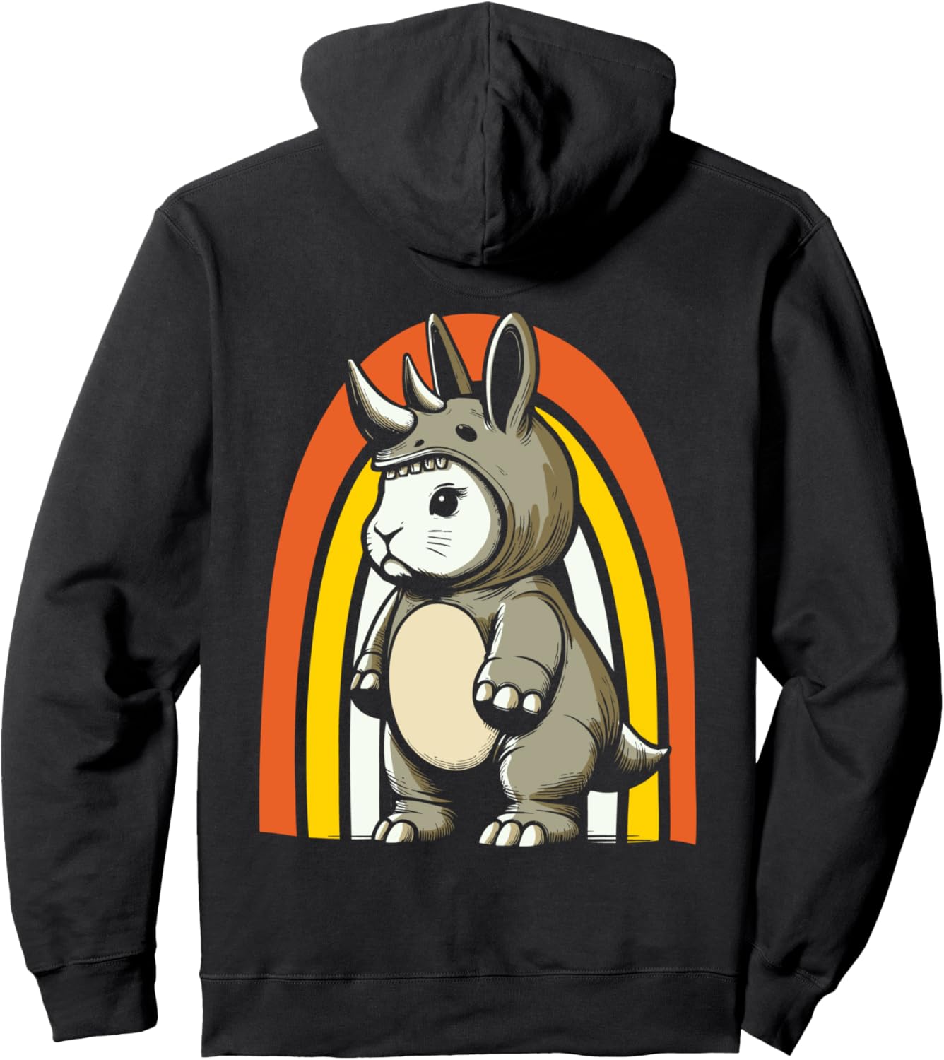 

Худи с изображением носорога и кролика Rhino Bunnies Pachyderm Hare, черный
