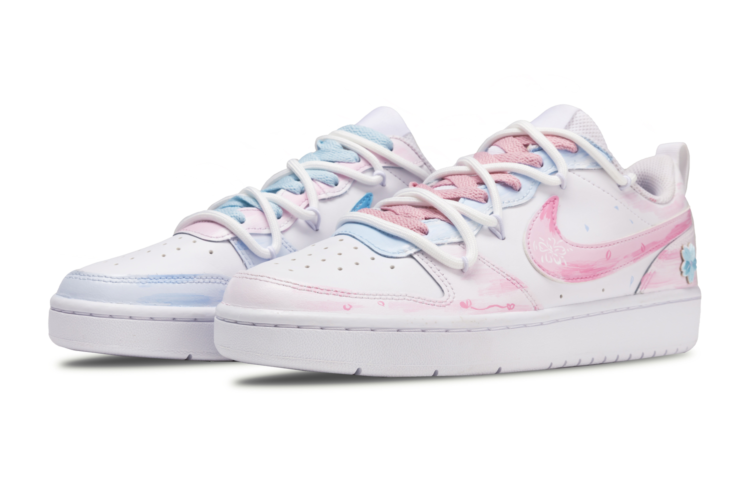 

Nike Court Borough Low 2 Low top, синие розовые детские скейтборд кроссовки