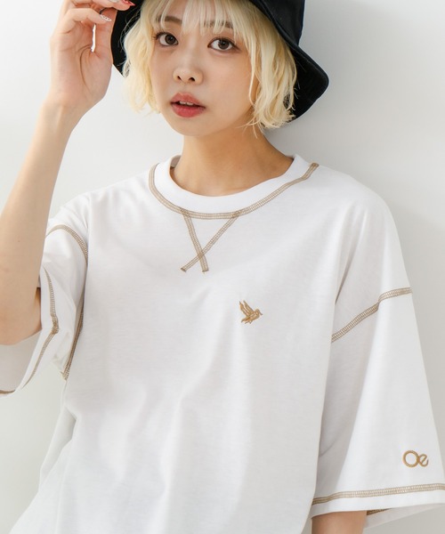 

Футболка с круглым вырезом и тройной строчкой OUTDOOR EXCHANGE x Zero Stain, белый