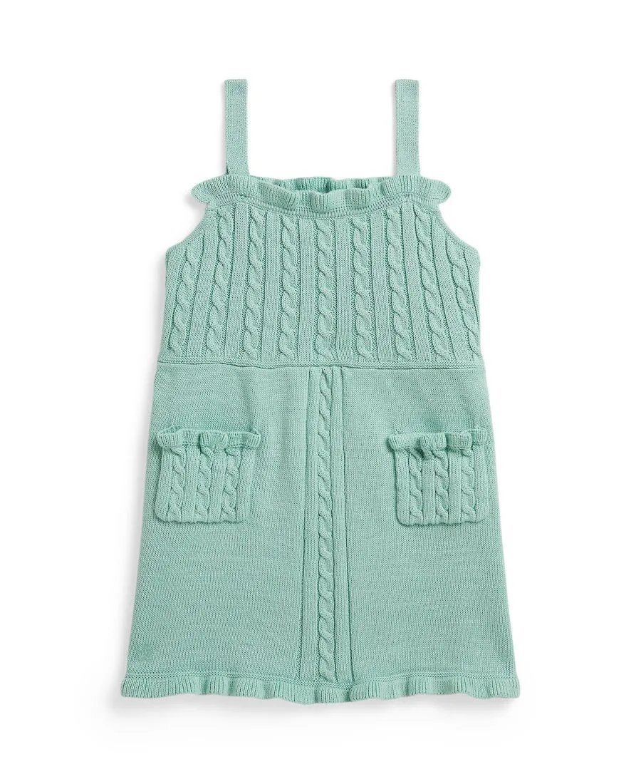 Мини-комбинезончик с косами для девочек Polo Ralph Lauren, Celadon