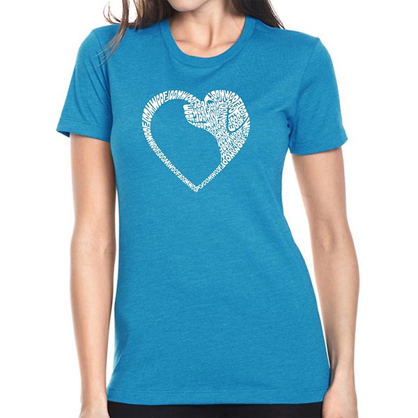 

Футболка Dog heart с принтом для женщин La Pop Art, Turquoise, Синий, Футболка Dog heart с принтом для женщин La Pop Art, Turquoise